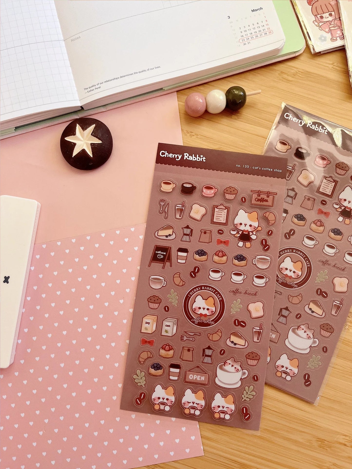 Cat's Coffee Shop Sticker Sheet