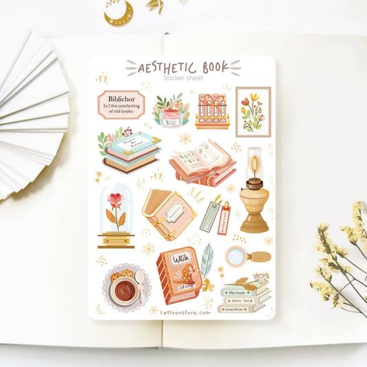 Aesthetic Book - Sticker Sheet