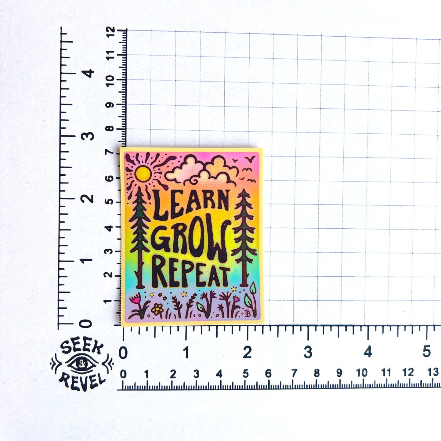 Learn Grow Repeat - Large Waterproof Sticker