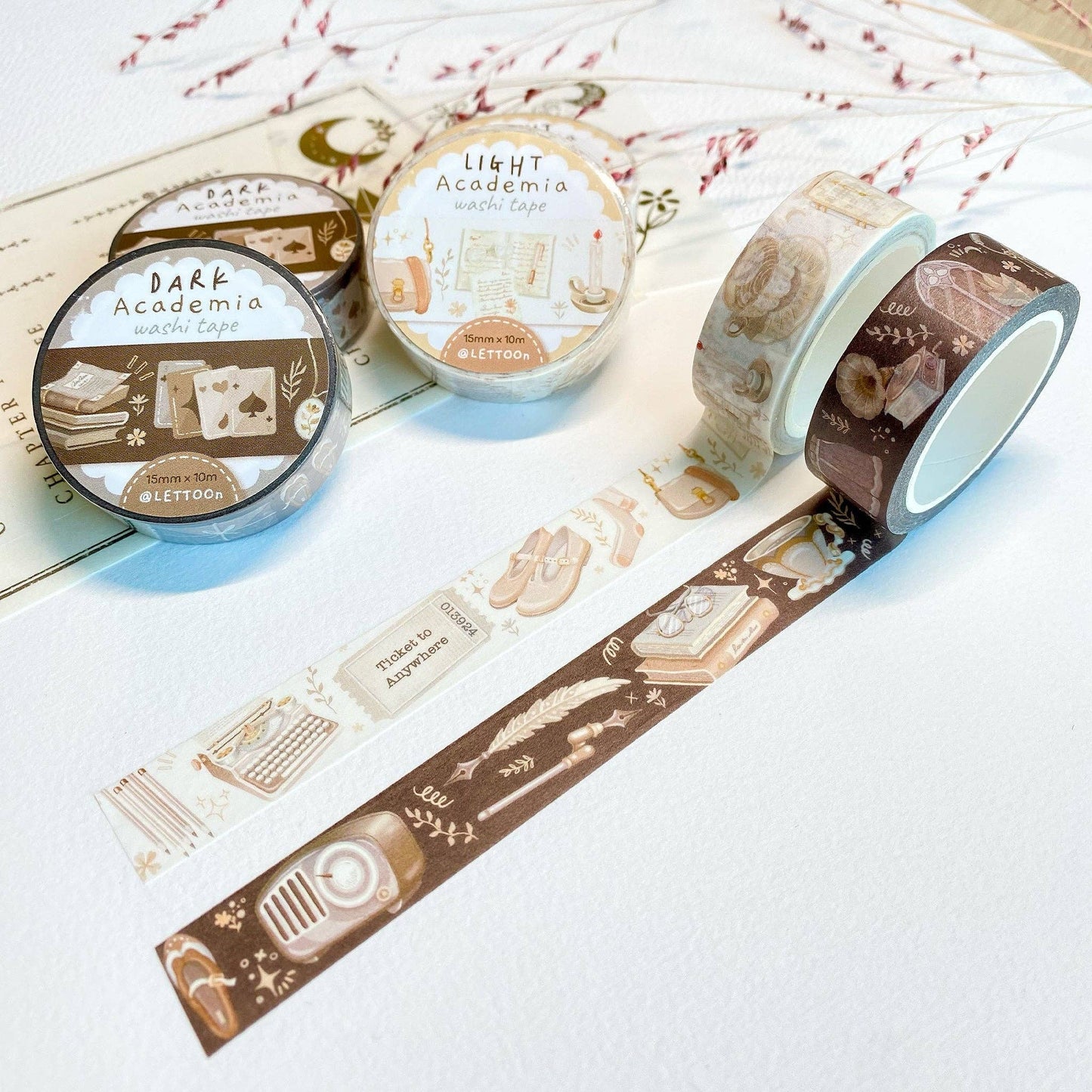 Dark & Light Academia - Washi Tapes