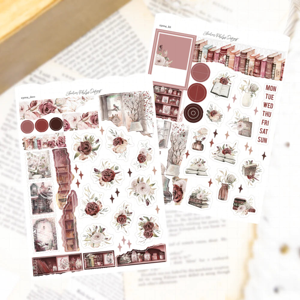 Bookish Journaling Satin P.E.T. Sticker Sheet Set