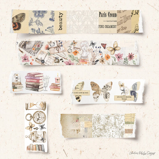 Vintage Scribe 'Butterfly Truths' Satin Washi 15mm