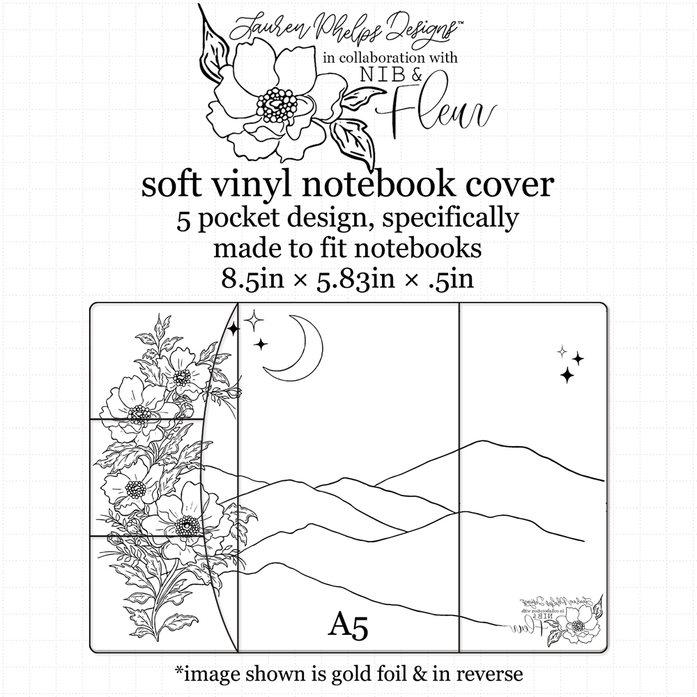Moon Child Gilded Soft Vinyl Notebook Cover with Nib & Fleur