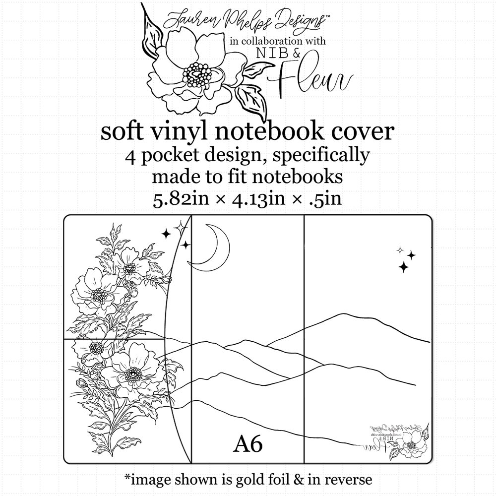 Moon Child Gilded Soft Vinyl Notebook Cover with Nib & Fleur