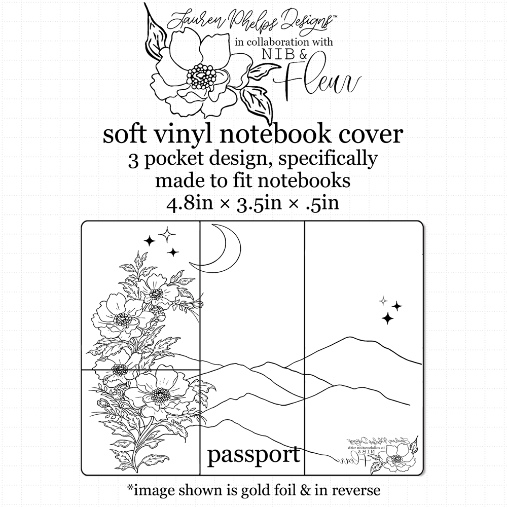Moon Child Gilded Soft Vinyl Notebook Cover with Nib & Fleur