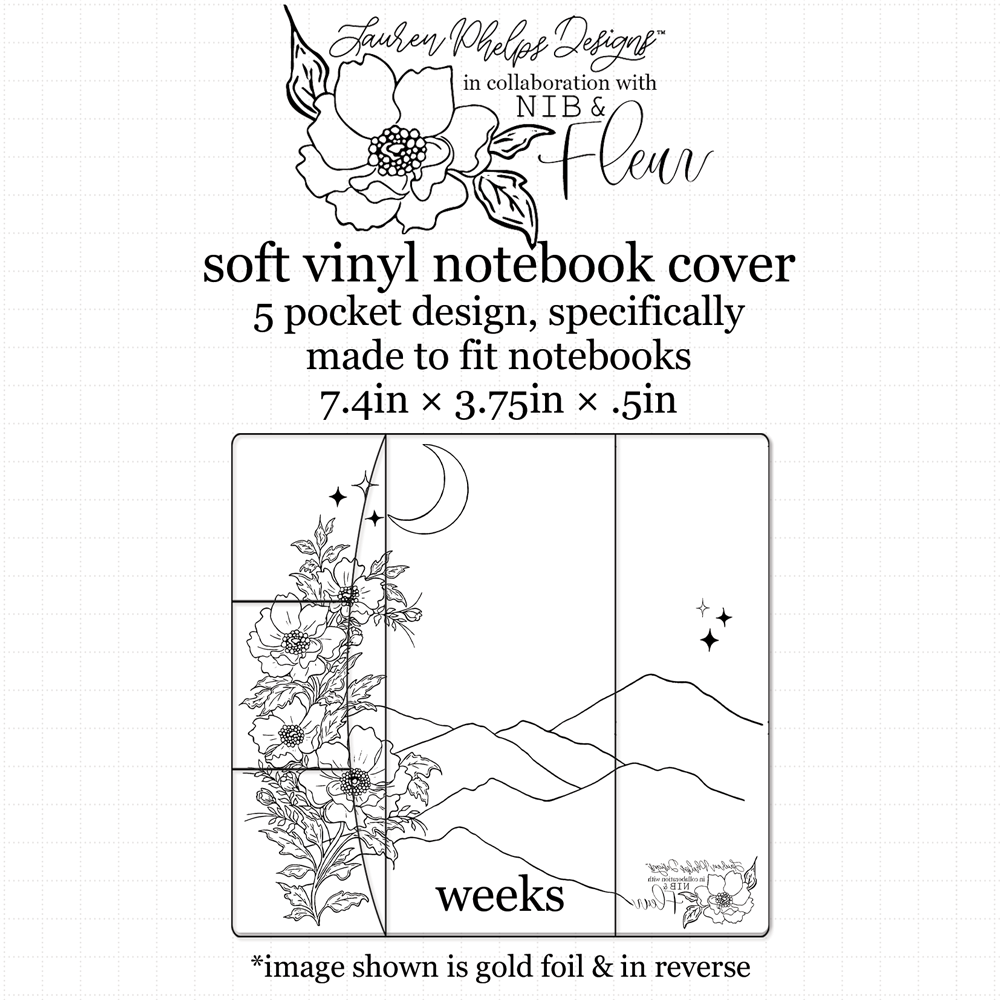 Moon Child Gilded Soft Vinyl Notebook Cover with Nib & Fleur