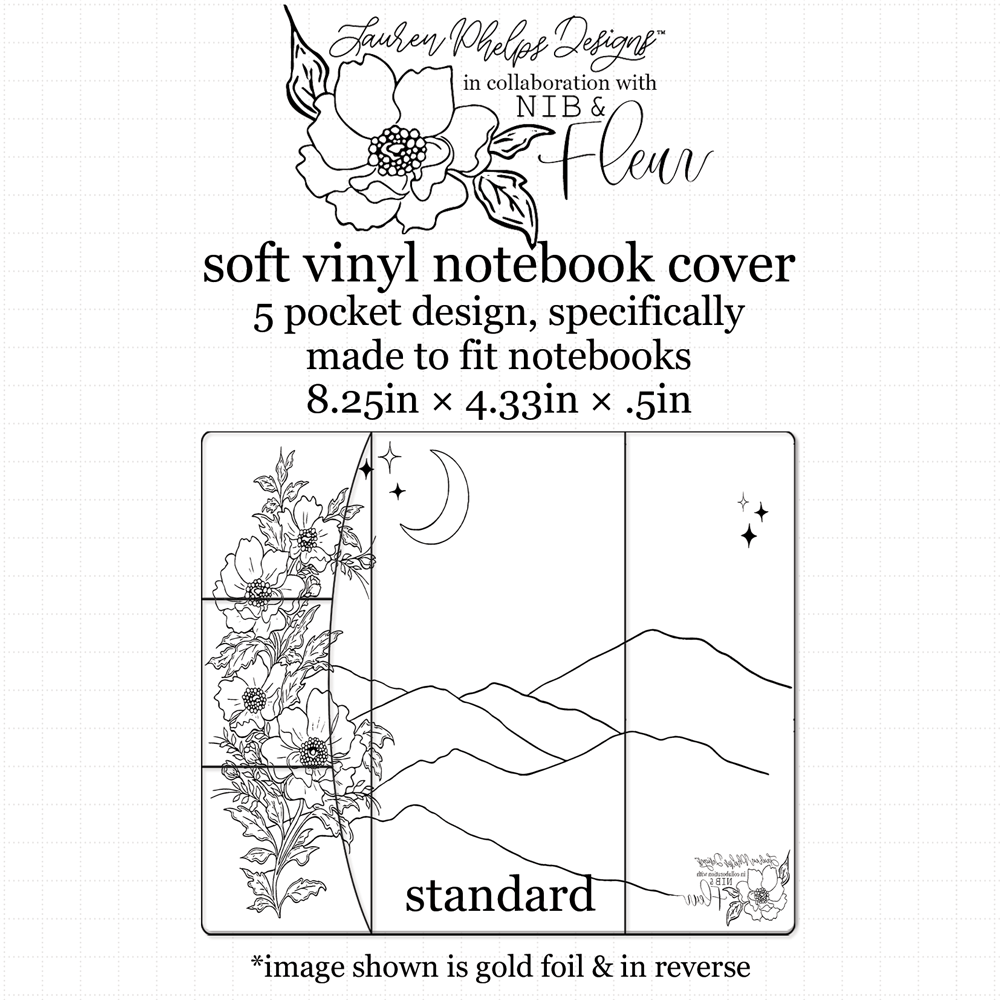 Moon Child Gilded Soft Vinyl Notebook Cover with Nib & Fleur