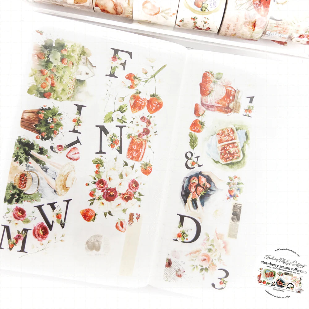 Strawberry Season 'Gathering' Perforated Satin P.E.T. Tape 50mm