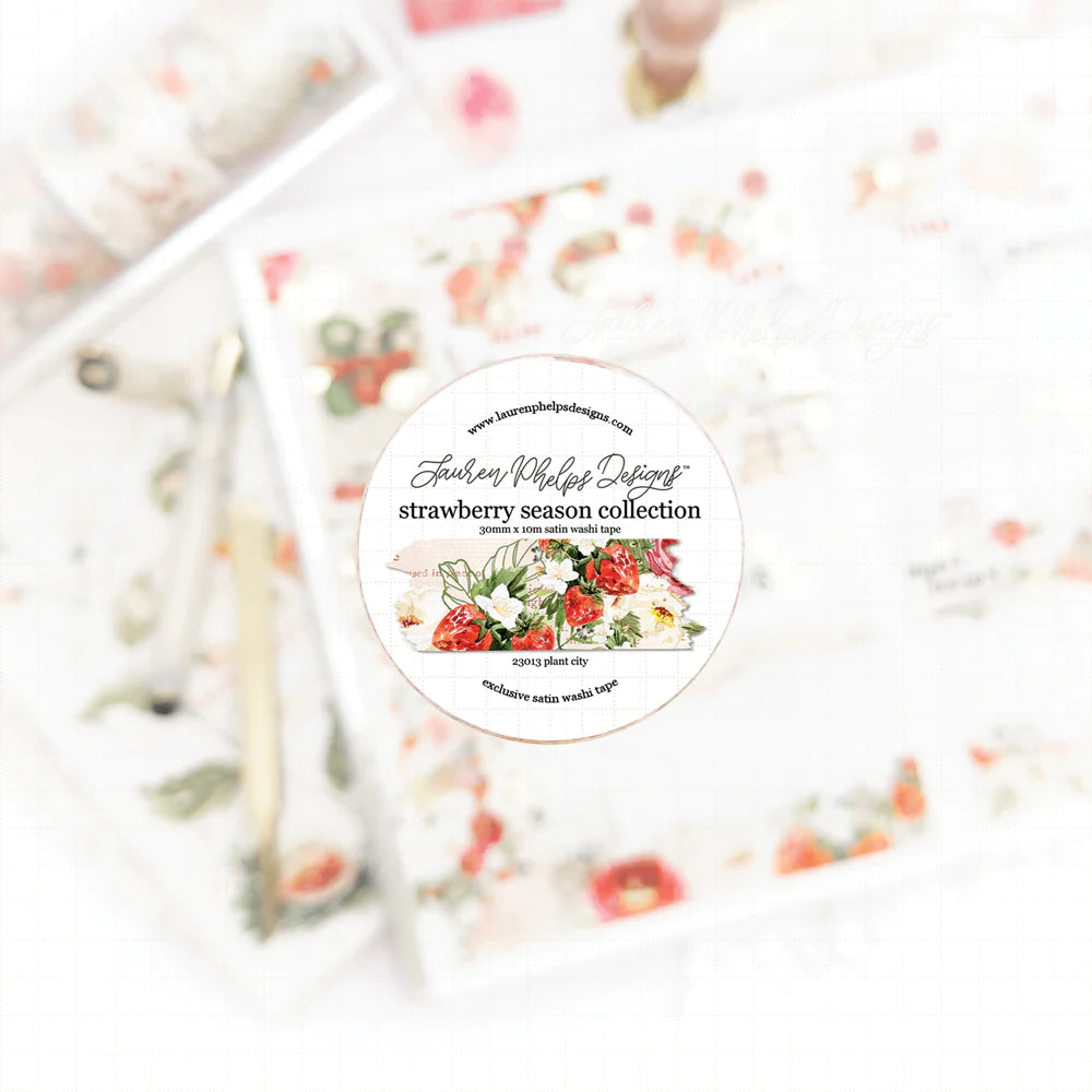 Strawberry Season 'Plant City' Satin Washi Tape 30mm