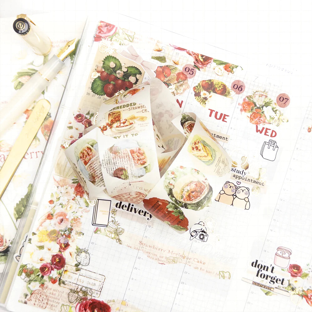Strawberry Season 'Festival' Premium Satin Die Cut Washi 35mm