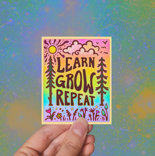 Learn Grow Repeat - Large Waterproof Sticker
