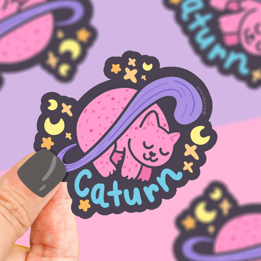 Caturn Vinyl Sticker