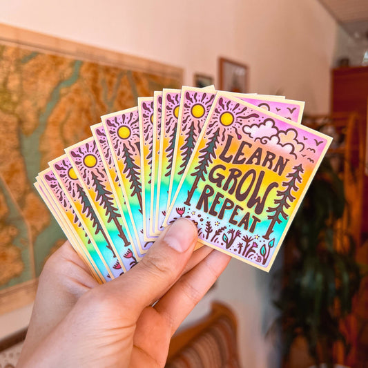 Learn Grow Repeat - Large Waterproof Sticker