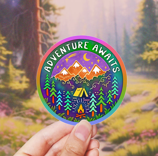 Adventure Awaits - Large Waterproof Sticker