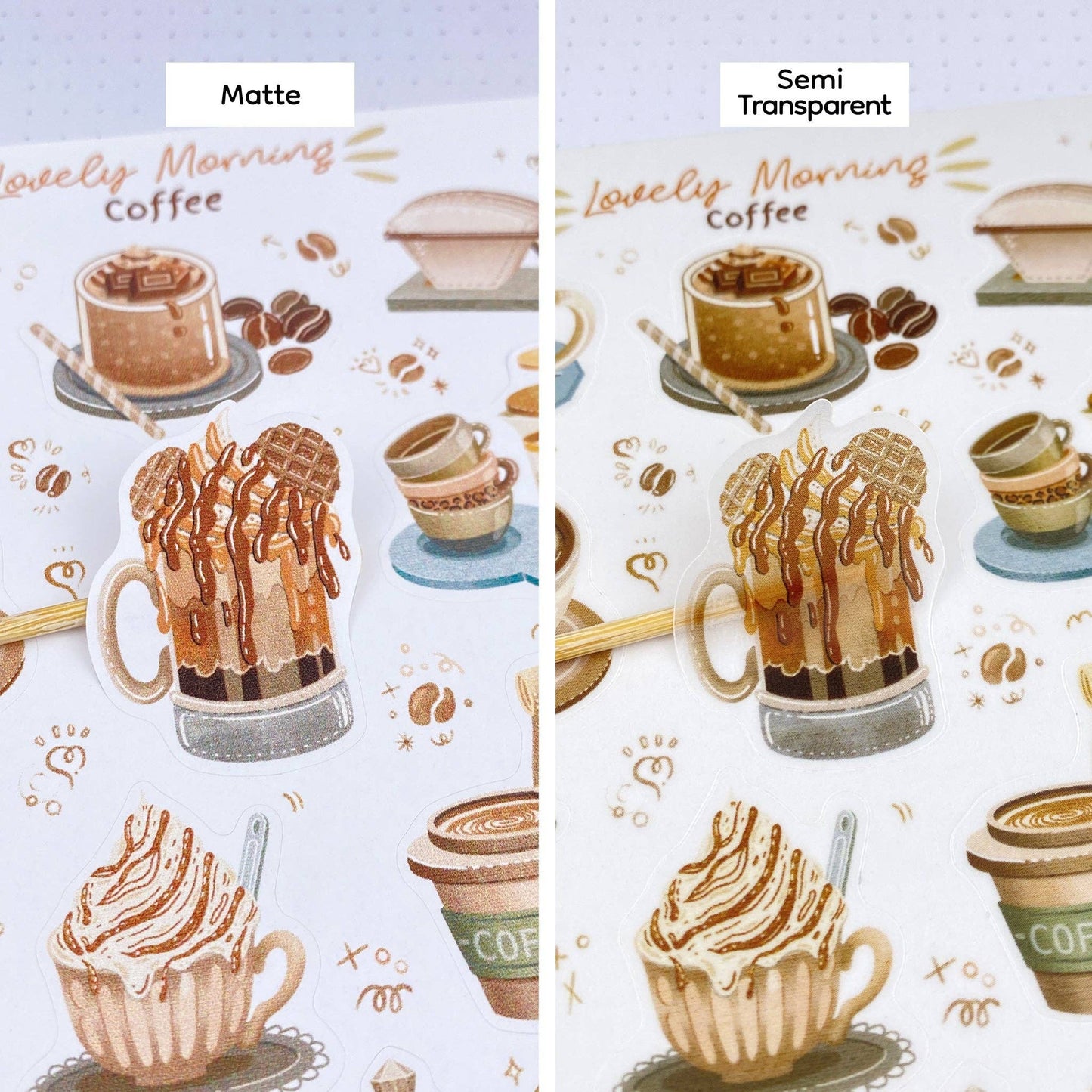 Coffee + Bakery - Semi-Transparent Sticker Sheets