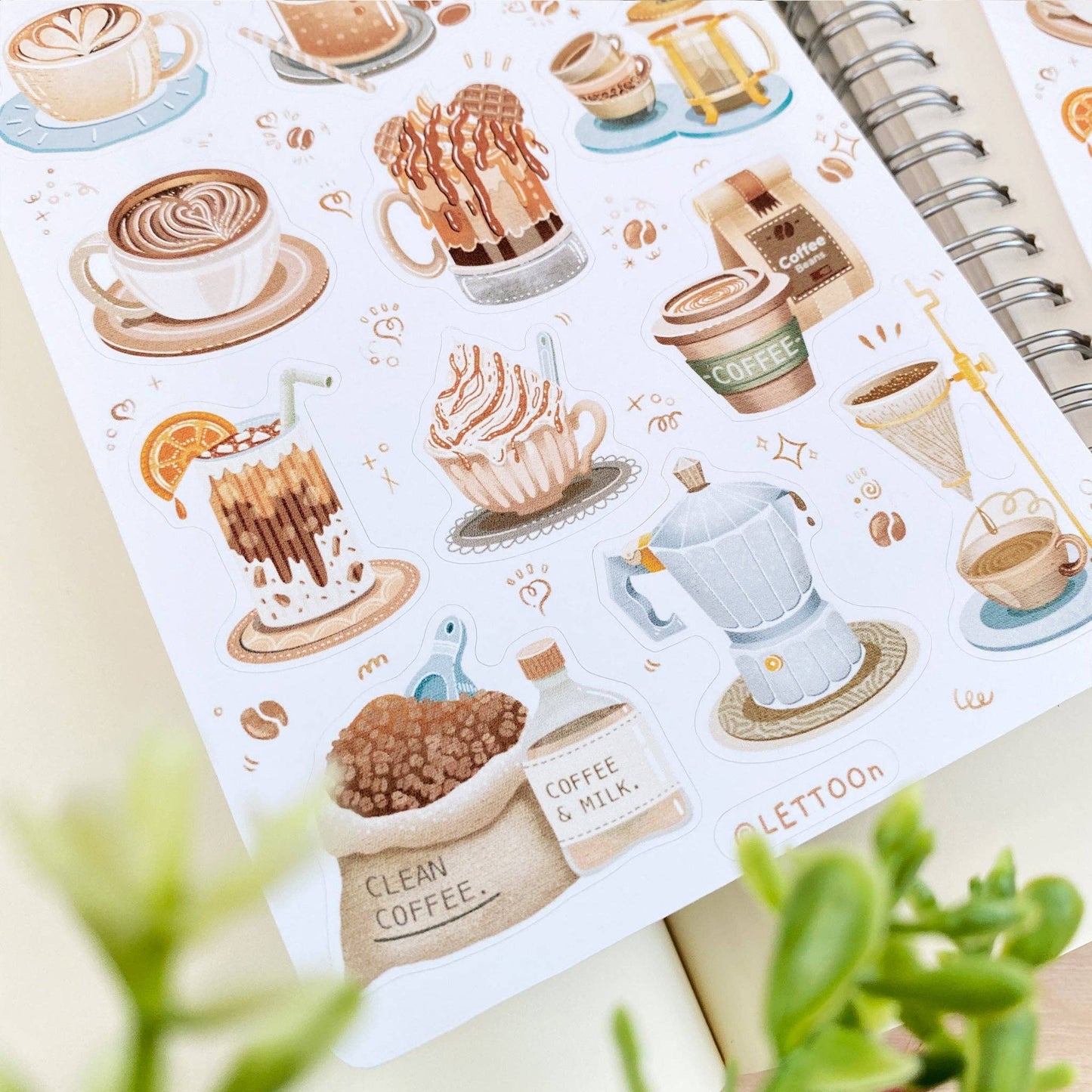 Coffee + Bakery - Semi-Transparent Sticker Sheets