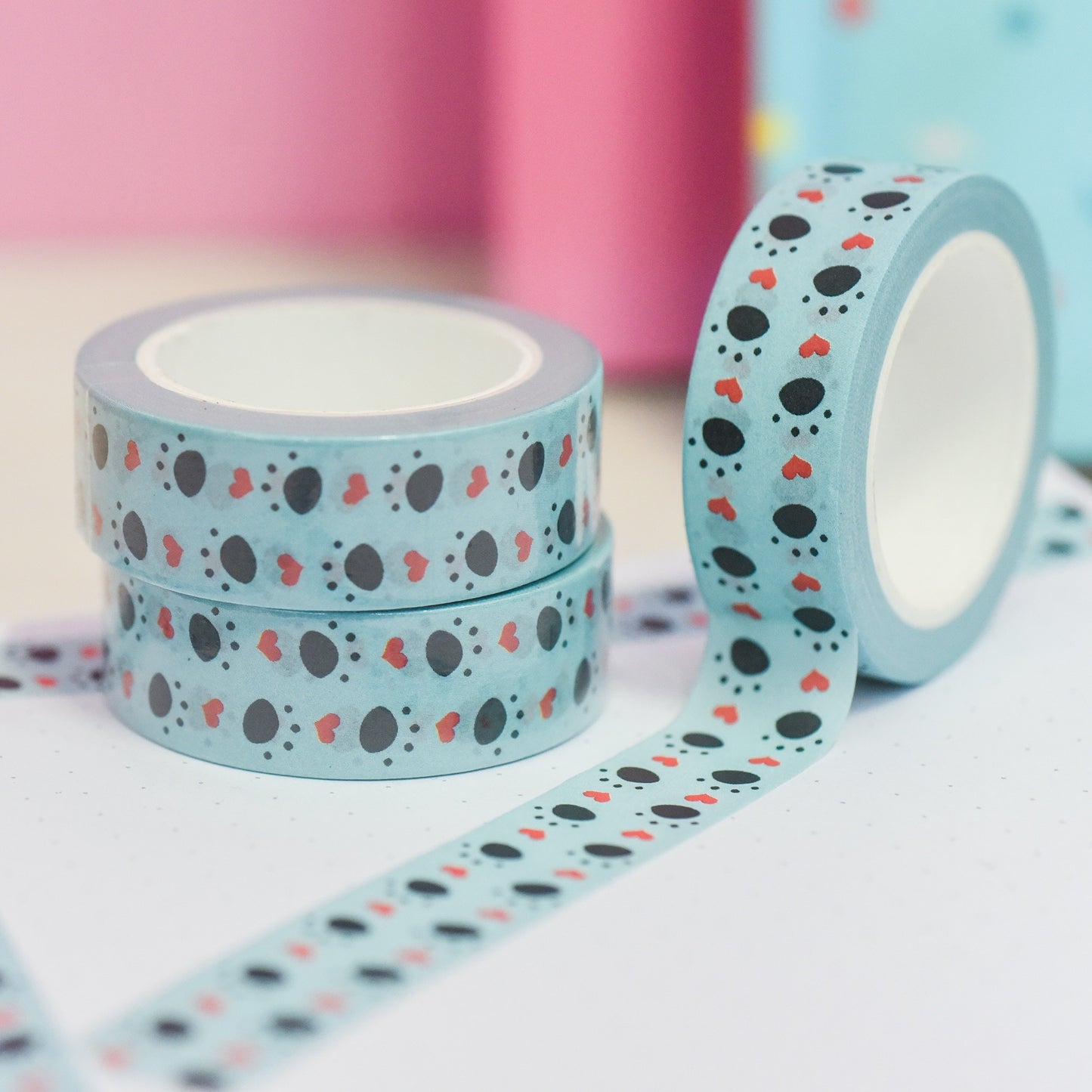 Pawprint Love Heart Washi Tape