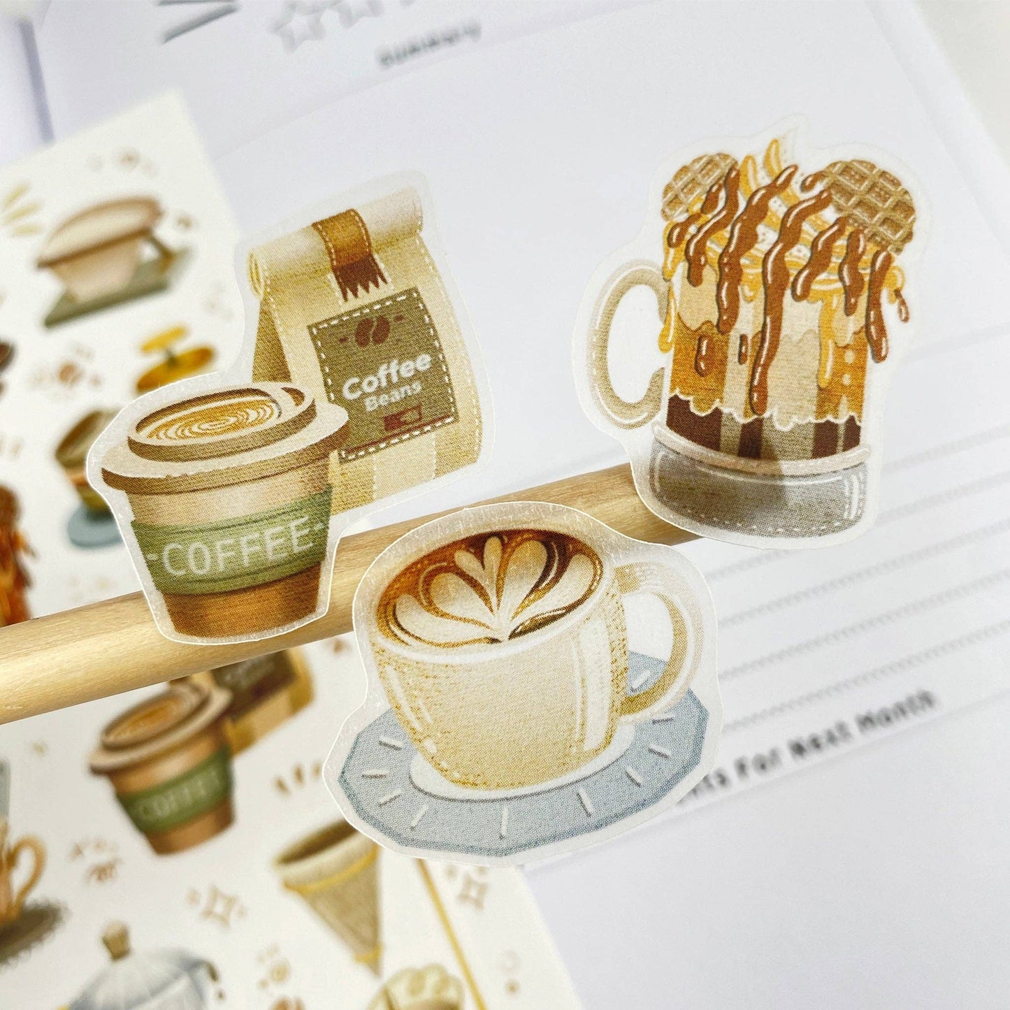 Coffee + Bakery - Semi-Transparent Sticker Sheets