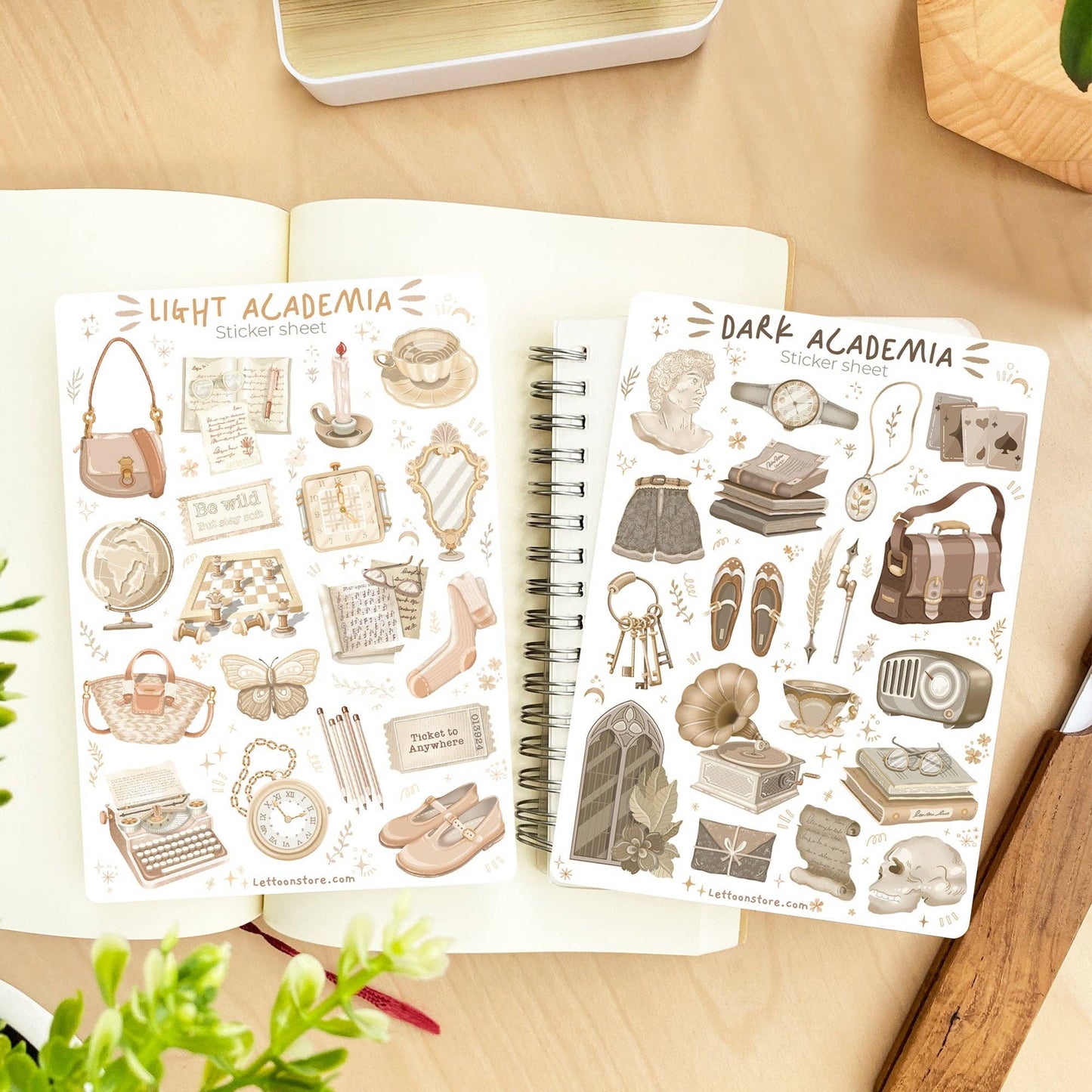 Dark & Light Academia - Semi-Transparent Sticker Sheets