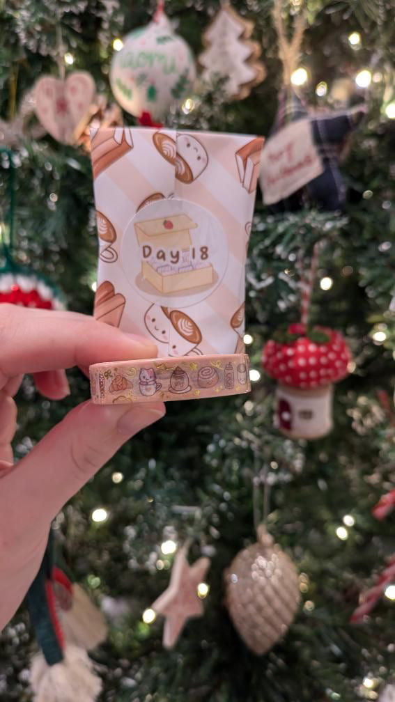 Lattes & Pastries 10mm Washi Tape with Gold Foil