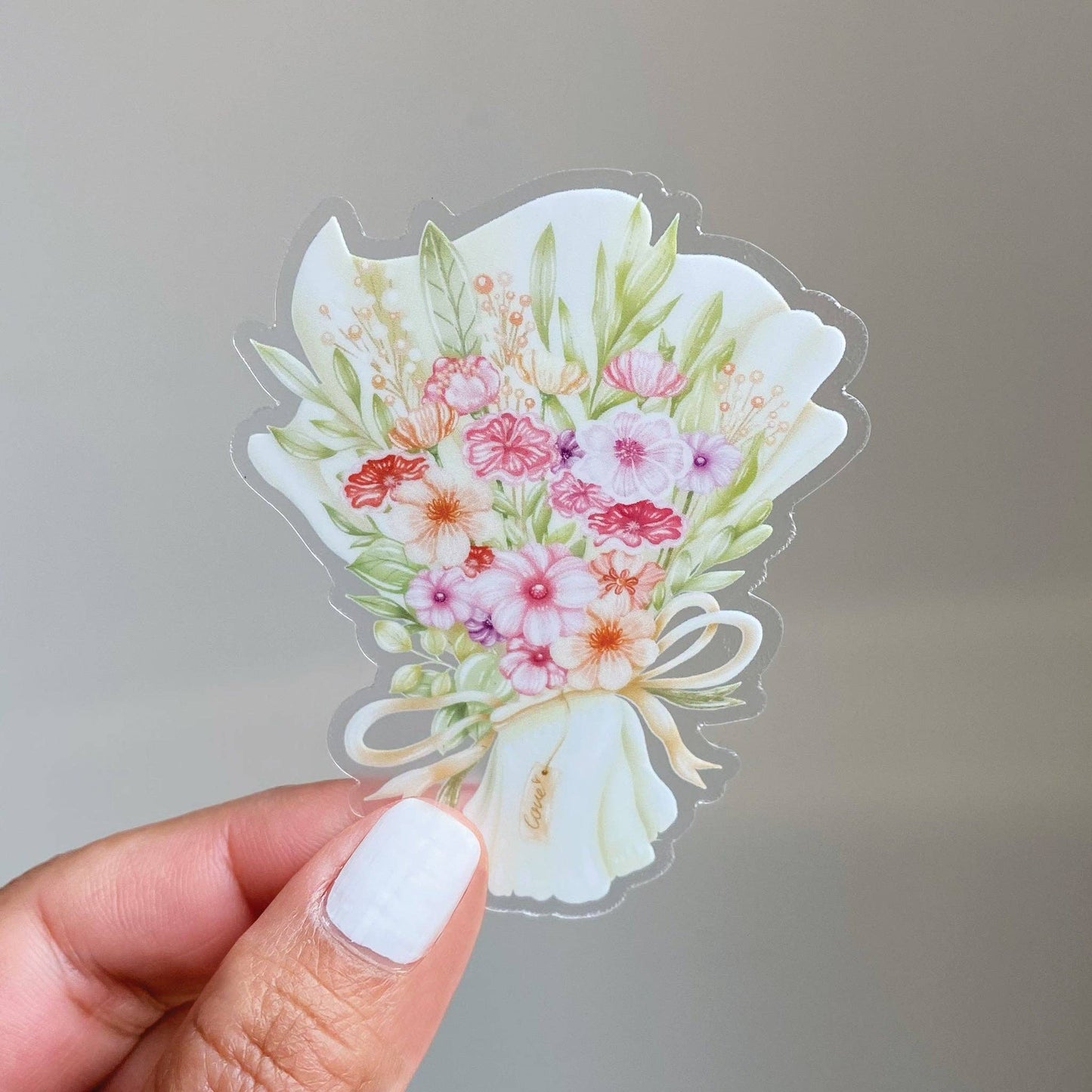 Flower Bouquet - Clear Vinyl Sticker