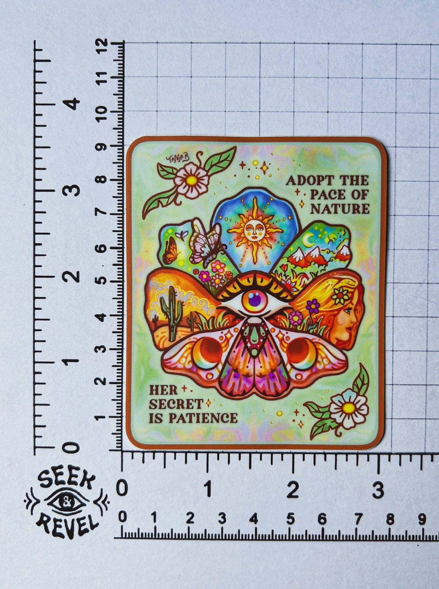 Adopt the Pace of Nature - Large Waterproof Sticker