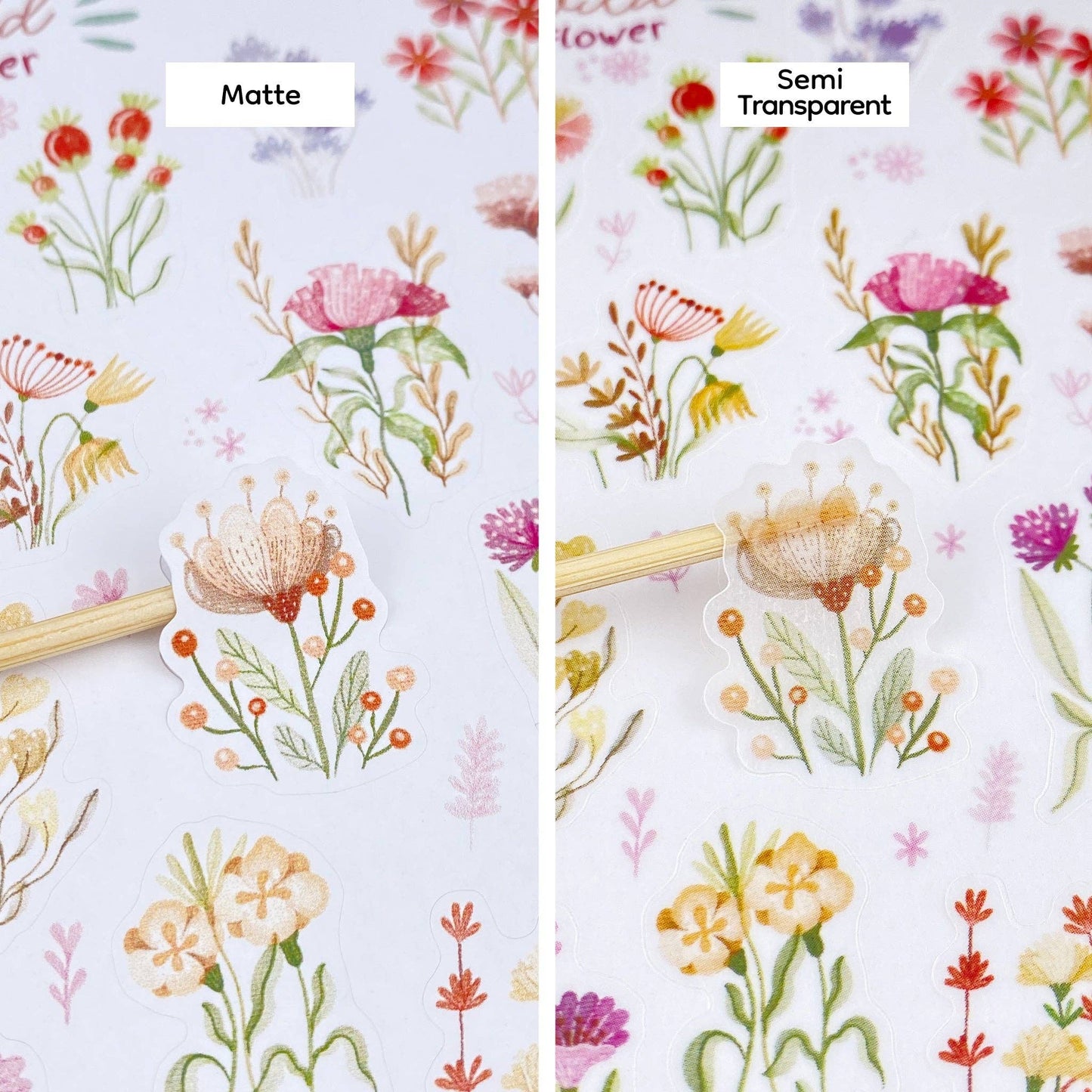 Wild Flower - Semi-Transparent Sticker Sheet
