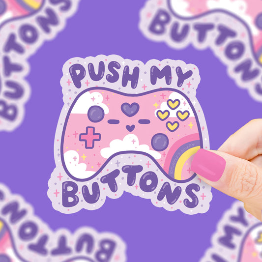 Push My Buttons Game Controller Vinyl Sticker