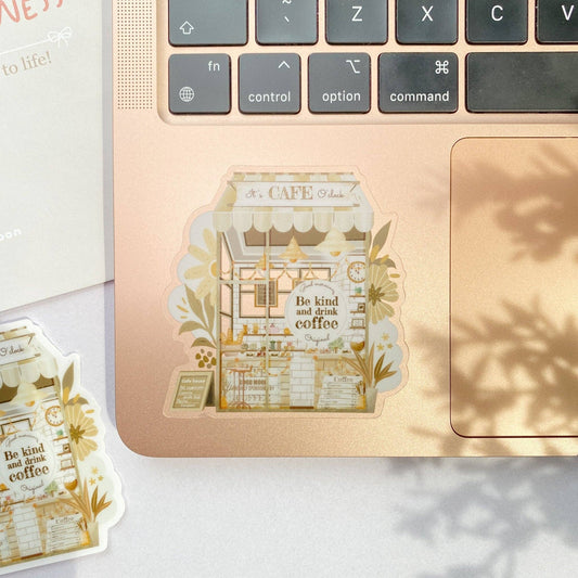 Cafe O'Clock - Clear Vinyl Sticker