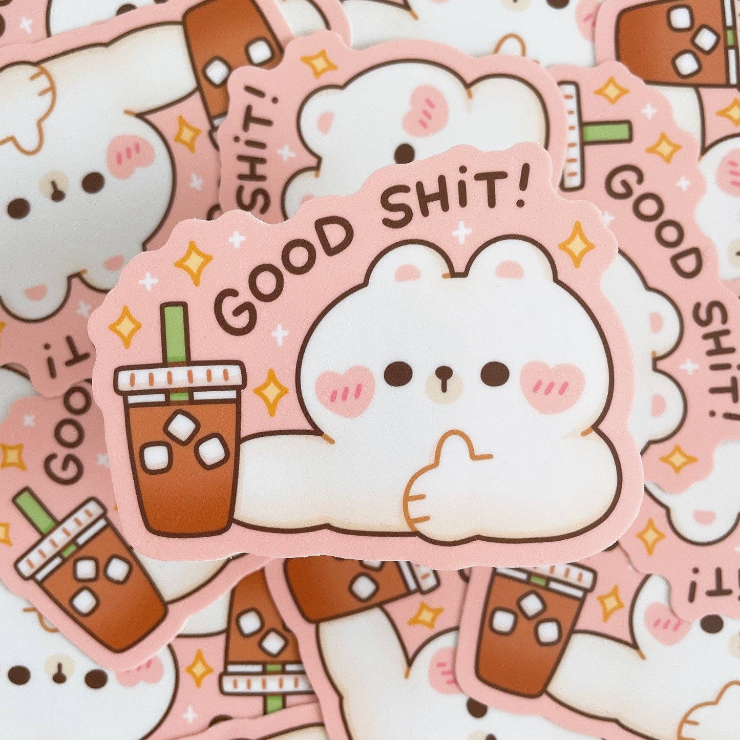 Good Shit Coffee Bear Vinyl Sticker