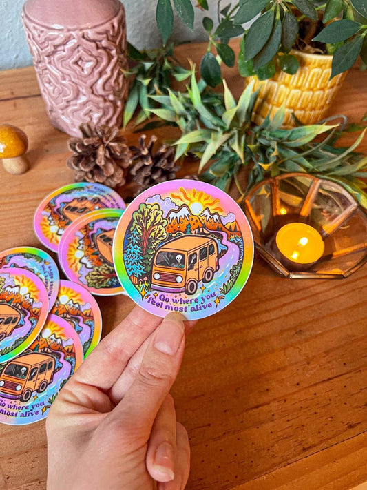 Go Where You Feel Alive - Large Waterproof Sticker
