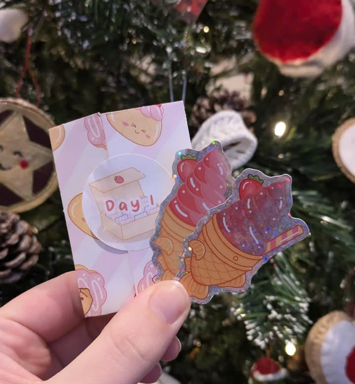 Taiyaki Ice Cream Die Cut Stickers
