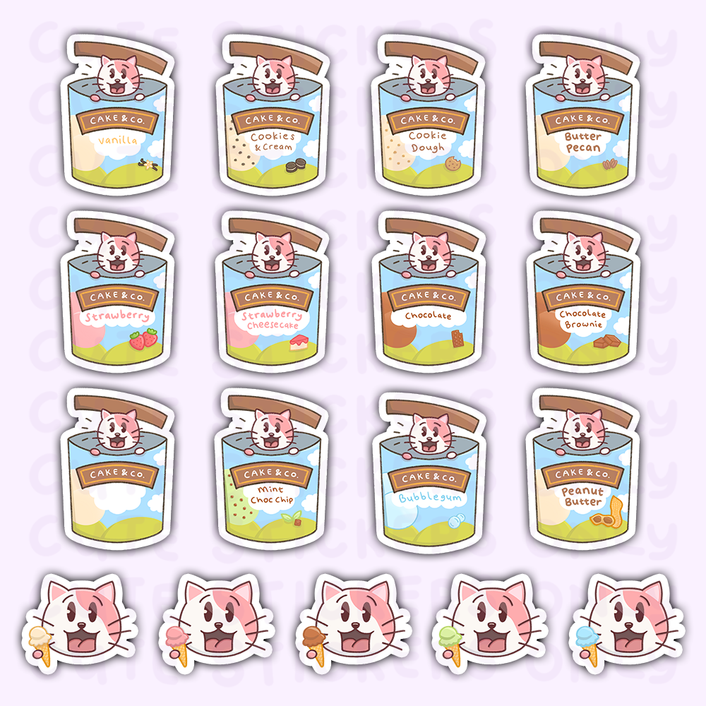 Ice Cream - Joey and Cake Die Cut Stickers