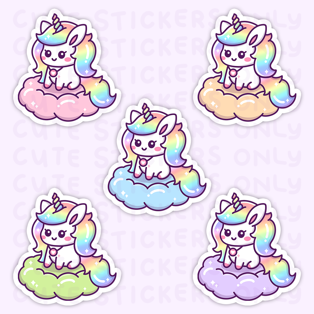Pastel Unicorn - Matte Die Cut Stickers