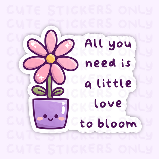 Motivational Kawaii Flowers - Matte Die Cut Stickers