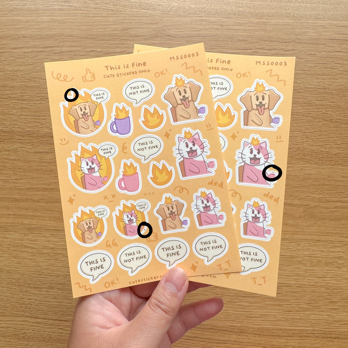 This is Fine - Joey and Cake Premium Sticker Sheet