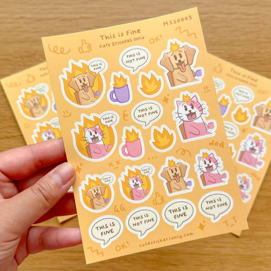 This is Fine - Joey and Cake Premium Sticker Sheet