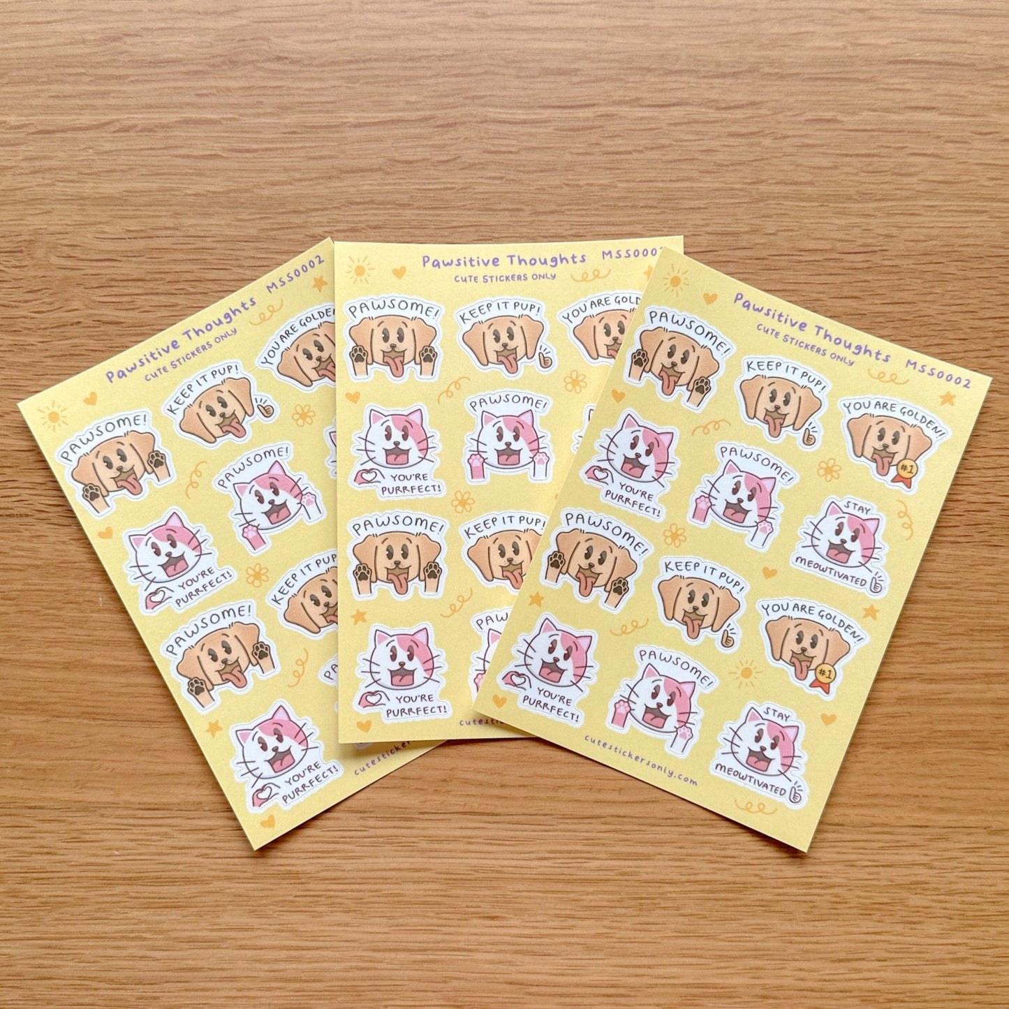 Pawsitive Thoughts - Joey and Cake Premium Sticker Sheet