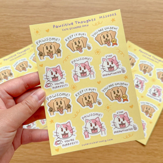 Pawsitive Thoughts - Joey and Cake Premium Sticker Sheet