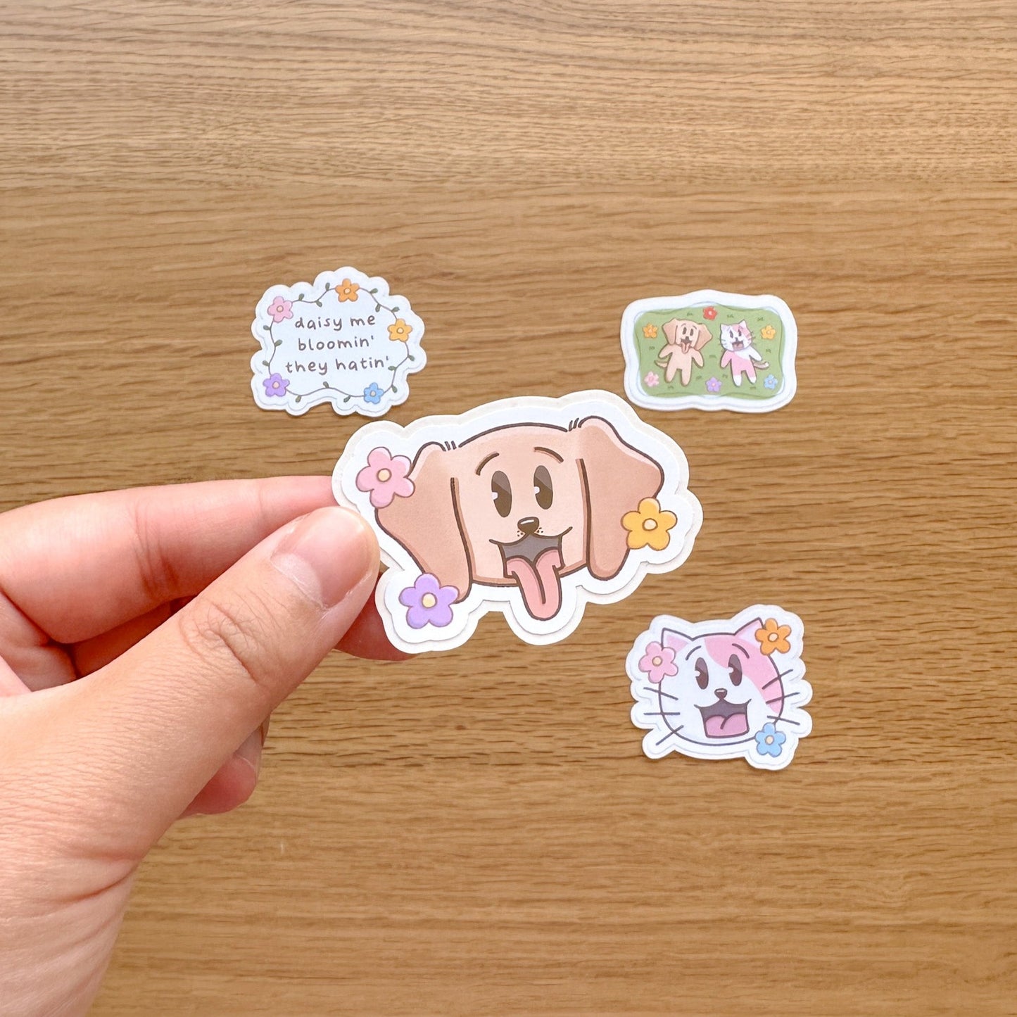 Daisies - Joey and Cake Die Cut Stickers