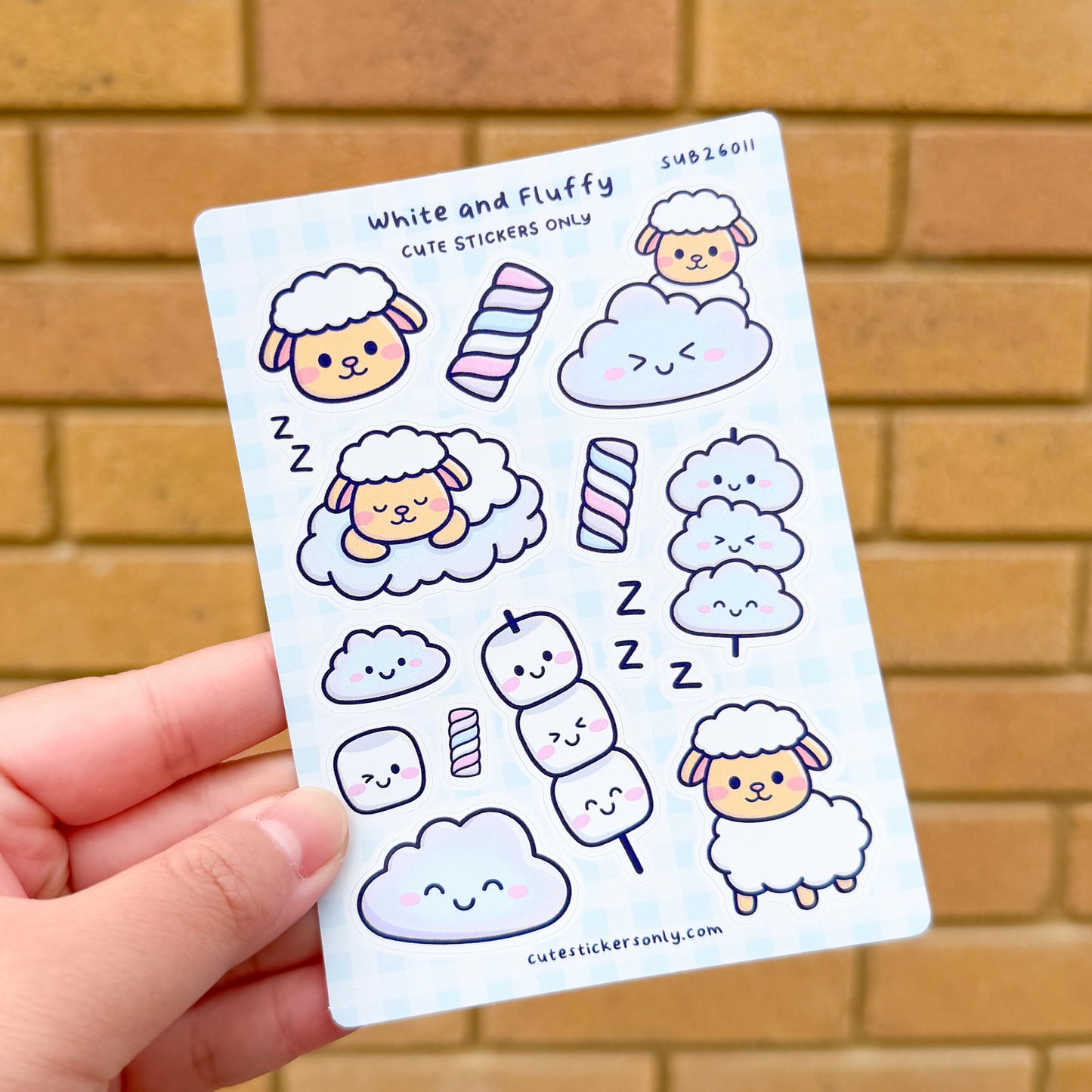 White and Fluffy - Sticker Sheet