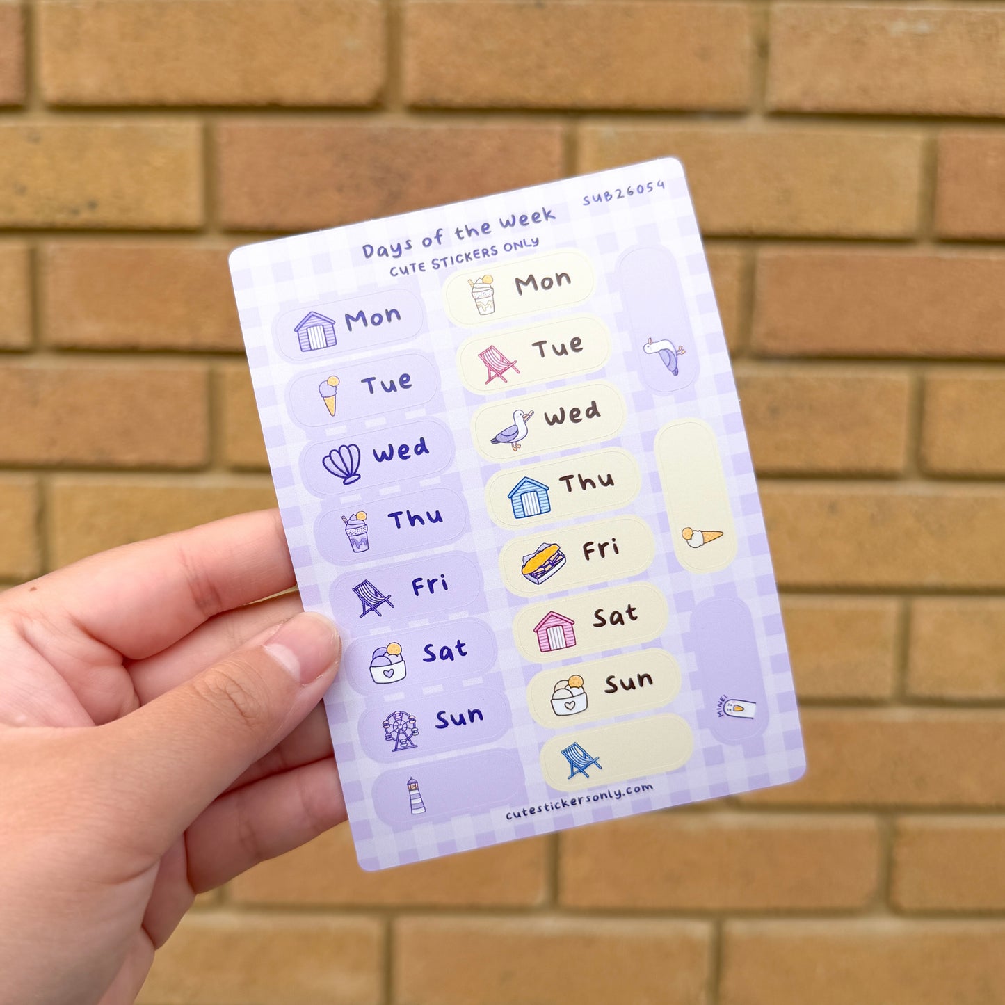 Seaside Town Days of the Week - Sticker Sheet