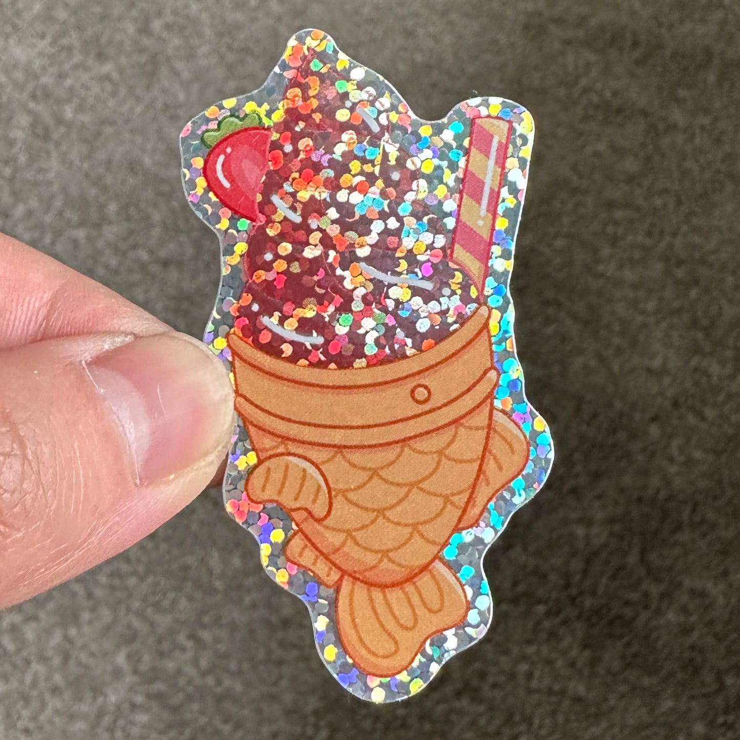 Taiyaki Ice Cream Die Cut Stickers
