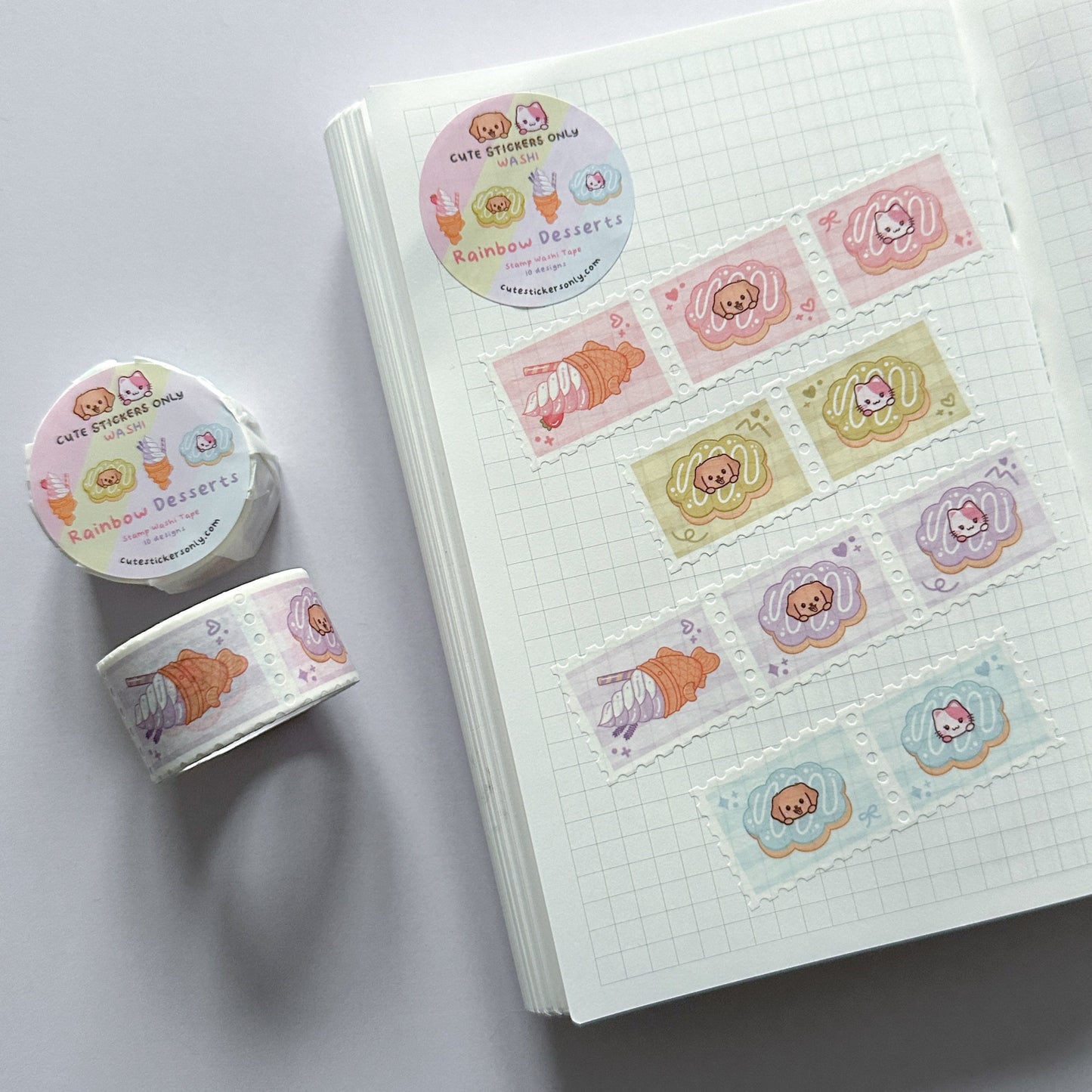 Rainbow Desserts - Stamp Washi Tape