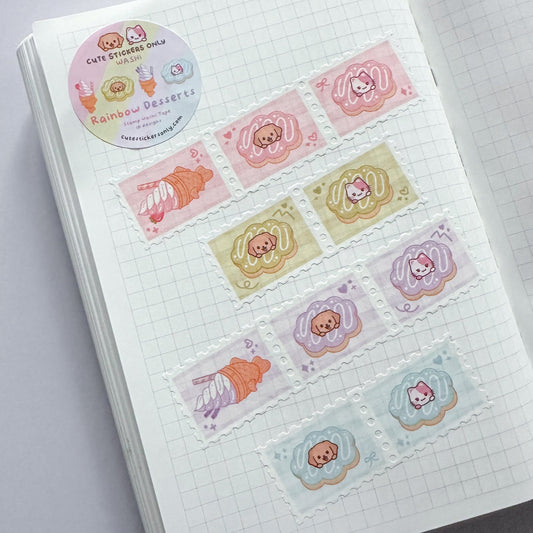 Rainbow Desserts - Stamp Washi Tape