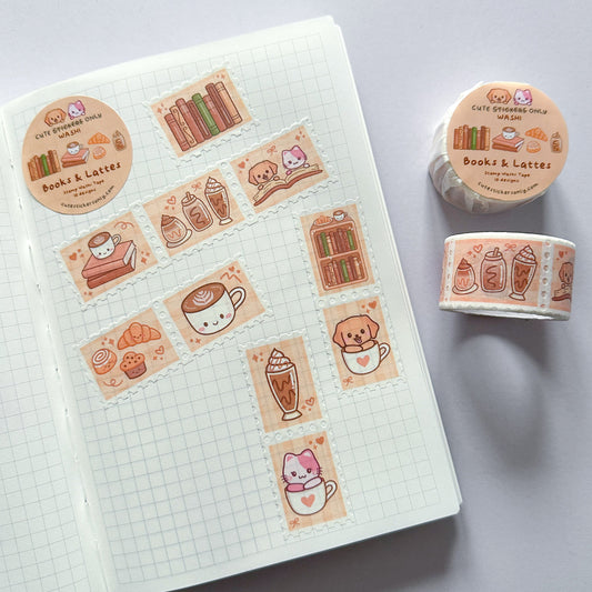 Books & Lattes - Stamp Washi Tape