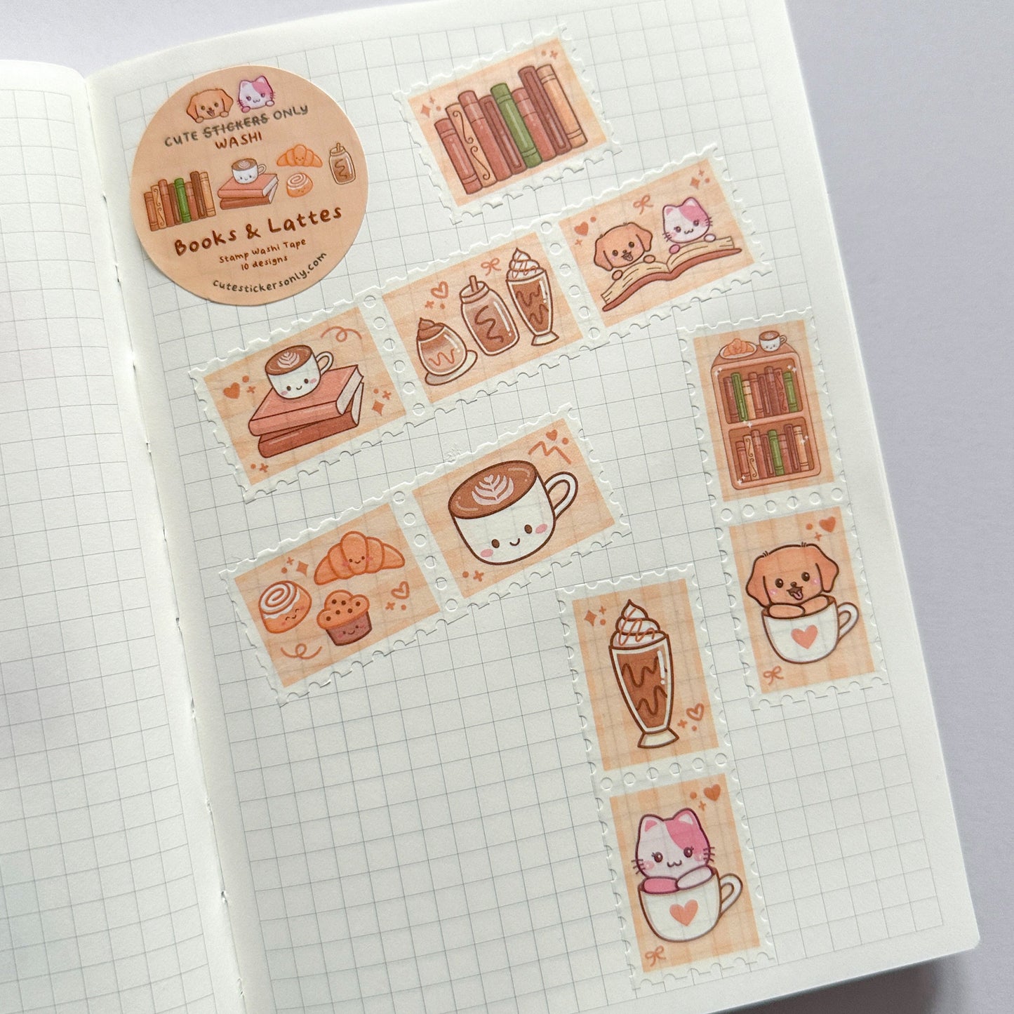 Books & Lattes - Stamp Washi Tape