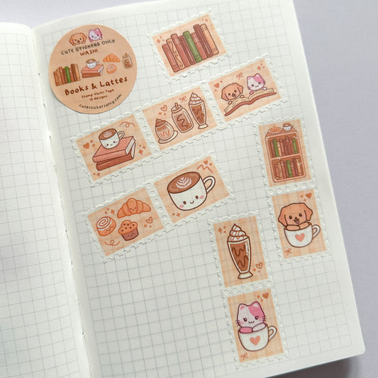 Books & Lattes - Stamp Washi Tape