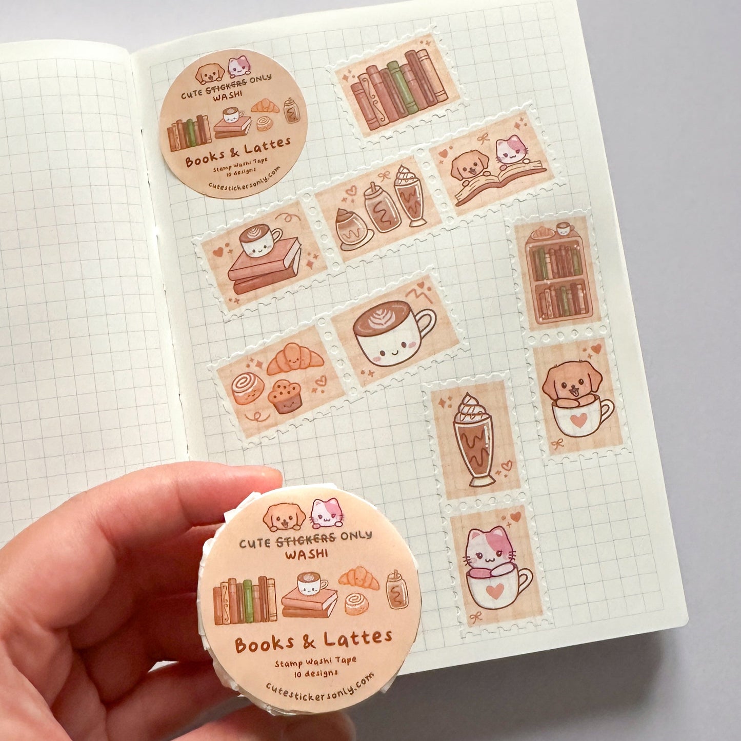Books & Lattes - Stamp Washi Tape