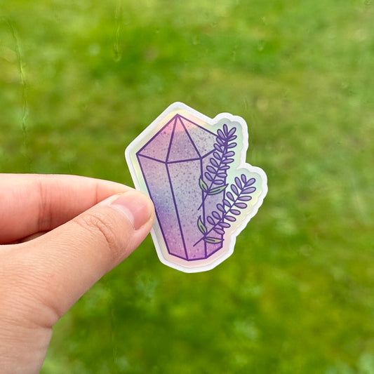 Lavender Crystal - Holographic Die Cut Sticker